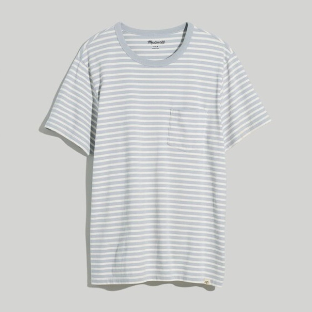 Madewell Garment-Dyed Allday Crewneck Pocket Tee - size small